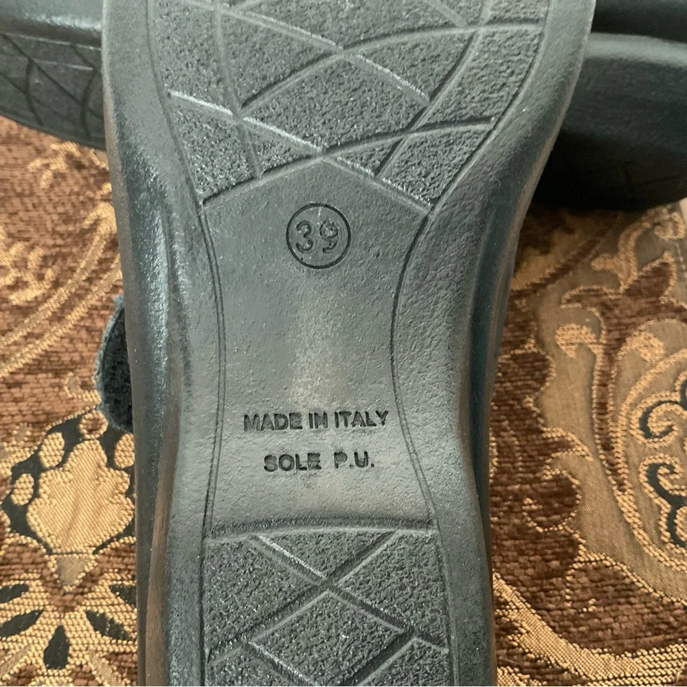 Spring Step Flexus Black Leather Women's Sandals Size 39